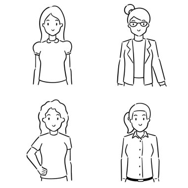 vektör set kadınların