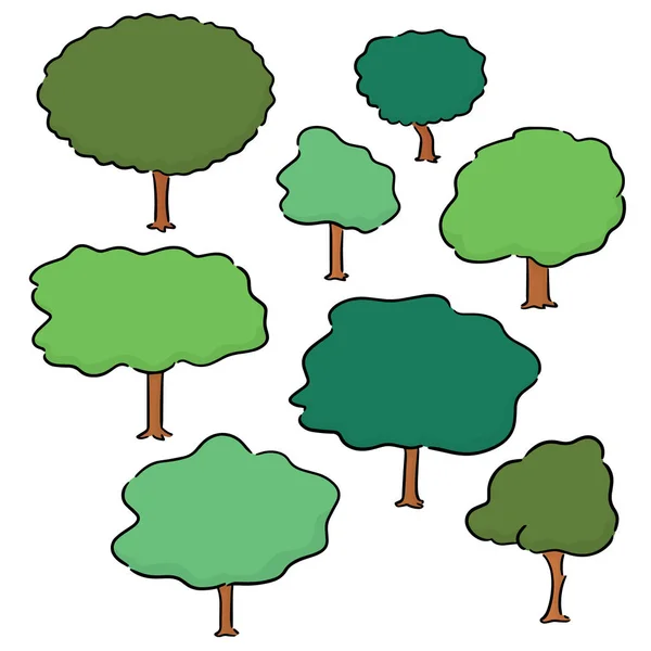 Vectorverzameling Bomen — Stockvector