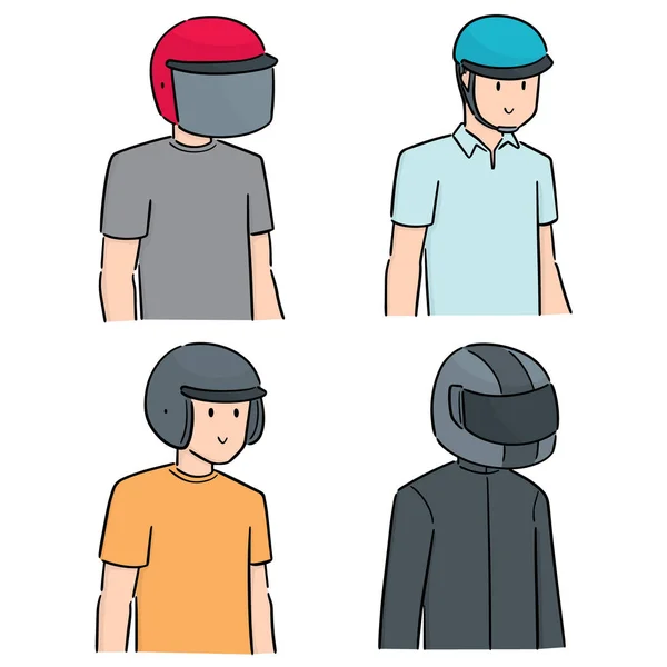 Vector Conjunto Personas Que Usan Casco — Archivo Imágenes Vectoriales