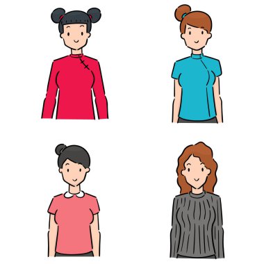 vektör set kadınların