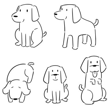 vektör set köpek, labrador geri almak