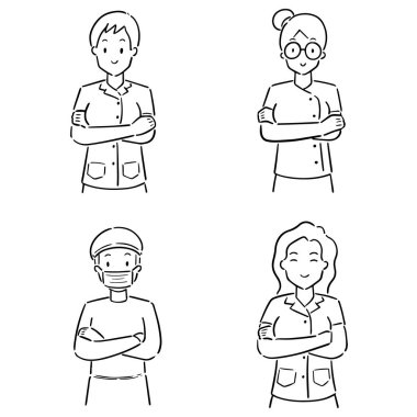 vektör tıbbi personel seti