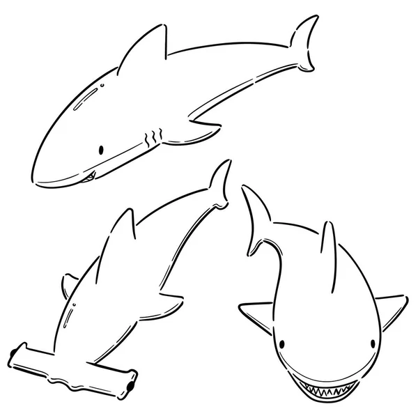Jeu Vectoriel Requins — Image vectorielle