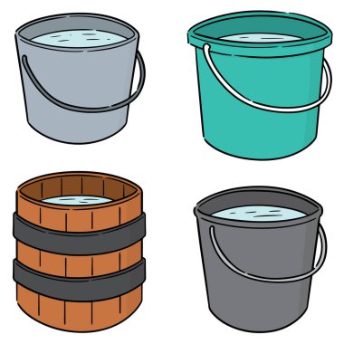 vektör su kovaları kümesi