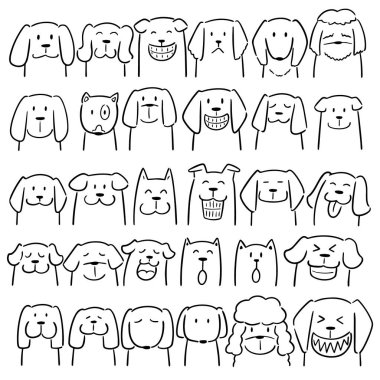 vektör köpek kümesi