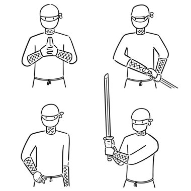 vektör set Ninja