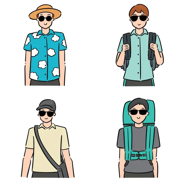 Vector Conjunto Turista — Archivo Imágenes Vectoriales