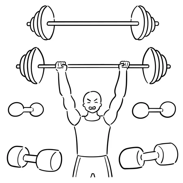 Vector Set Weightlifter — Stock Vector