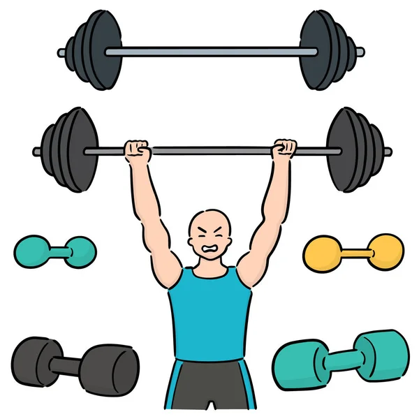 Vector Set Weightlifter — Stock Vector