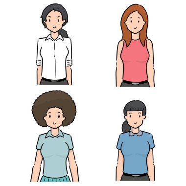 vektör set kadınların