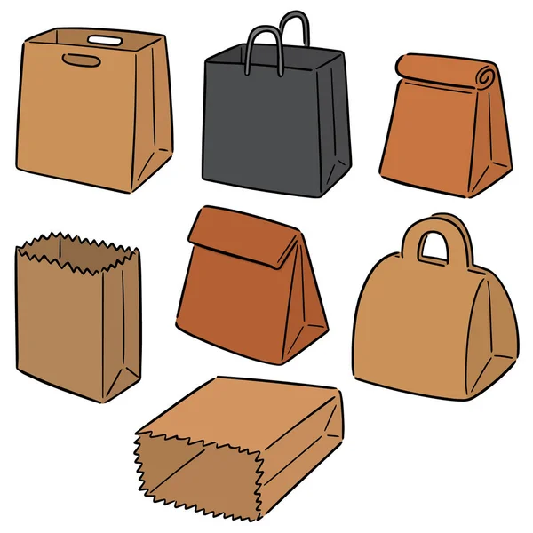 Ensemble Vectoriel Sac Papier — Image vectorielle