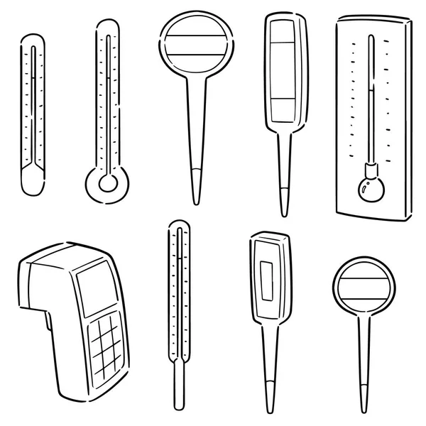 Conjunto Vetorial Termômetro — Vetor de Stock