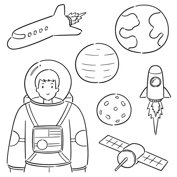 Vector Set Astronaut — Stock Vector