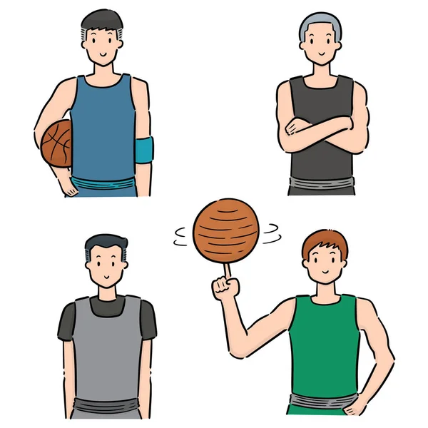 Vector Set Basketball Player — Stock Vector