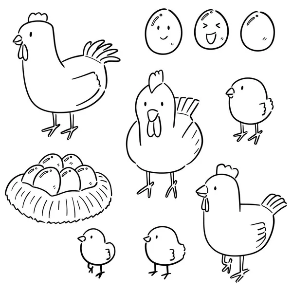 Vector Set Chicken Egg — Stock Vector