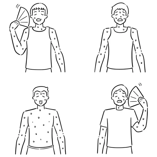 Vector Conjunto Personas Tiempo Caliente — Archivo Imágenes Vectoriales