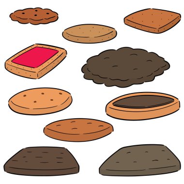 Kurabiye ve bisküvi vektör kümesi