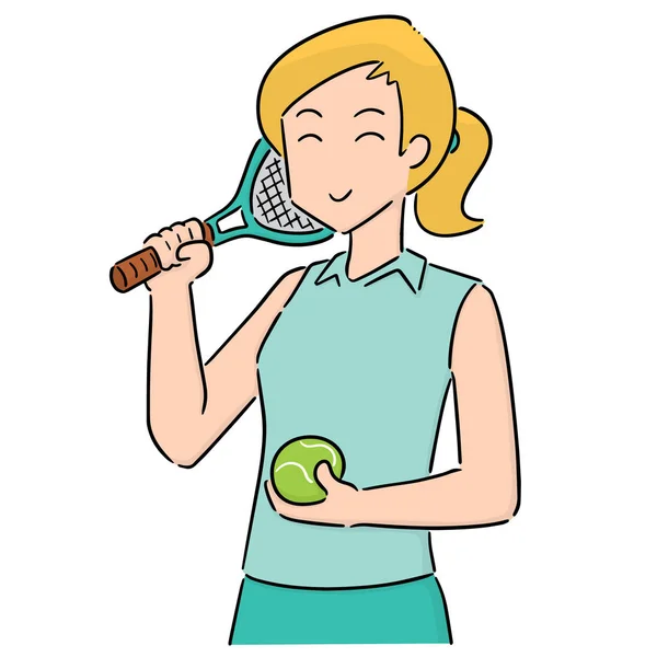 Vector Tennis Player — Stock Vector