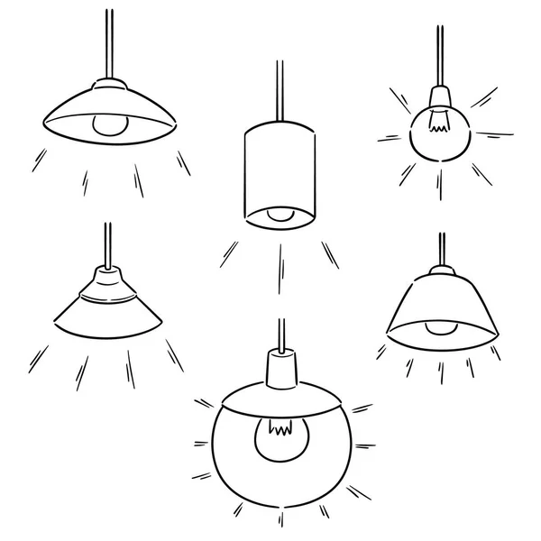 Vector Set Ceiling Lamp — Stock Vector