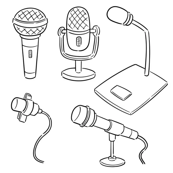 Ensemble Vectoriel Microphone — Image vectorielle