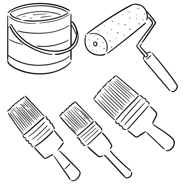 Vector Set Emmertje Kwast — Stockvector