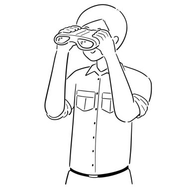 vektör dürbün insan