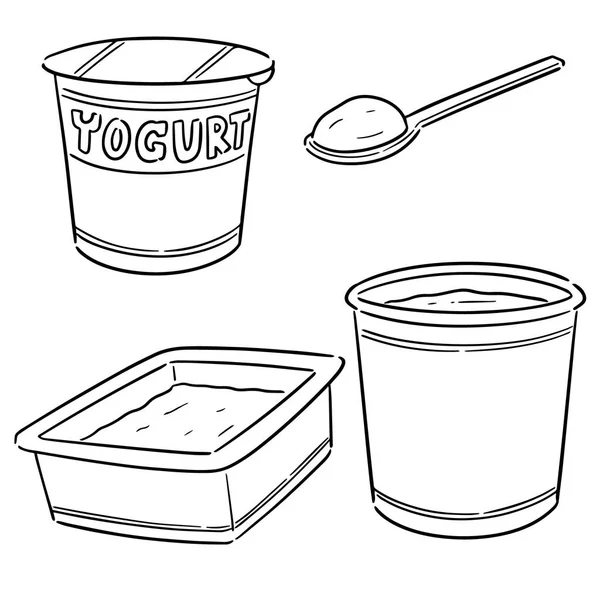 Conjunto Vetorial Iogurte —  Vetores de Stock
