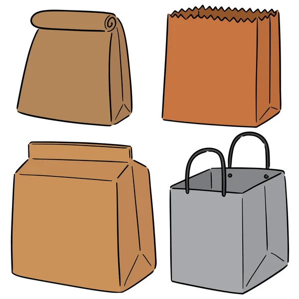 Ensemble Vectoriel Sac Papier — Image vectorielle