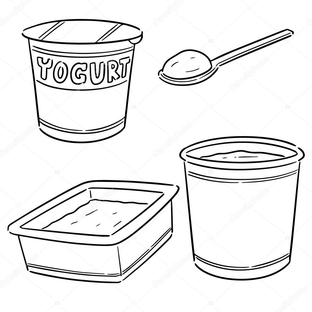 vector set of yogurt