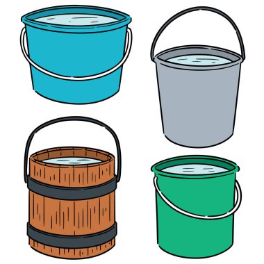 vektör su kovaları kümesi