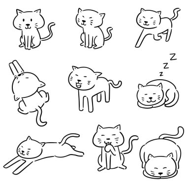 vektör kedi kümesi