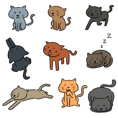 vektör kedi kümesi