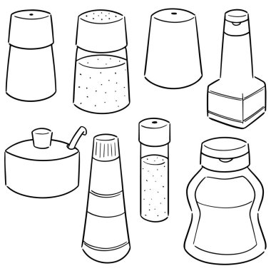 vektör set çeşni şişe