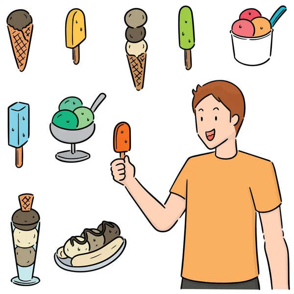 人与冰淇淋矢量集 — 图库矢量图片