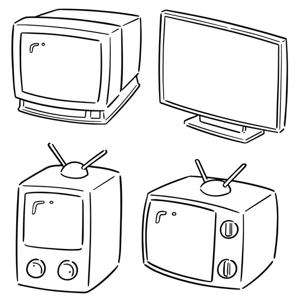 Conjunto Vetorial Televisão — Vetor de Stock