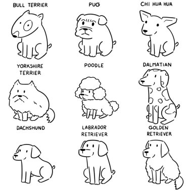vektör köpek kümesi