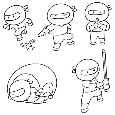 vektör set Ninja