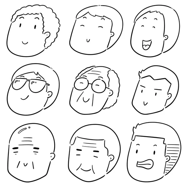 Jeu Vectoriel Visage Dessin Animé — Image vectorielle