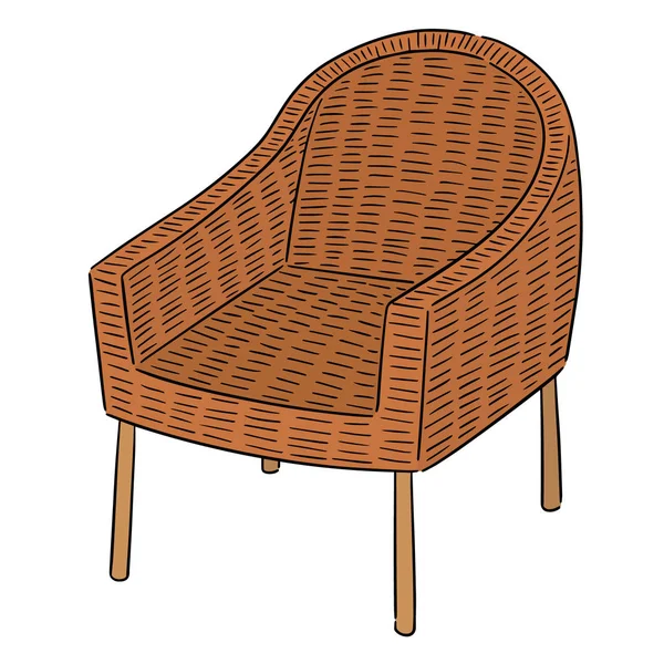 Vector Set Wicker Chair — Stock Vector