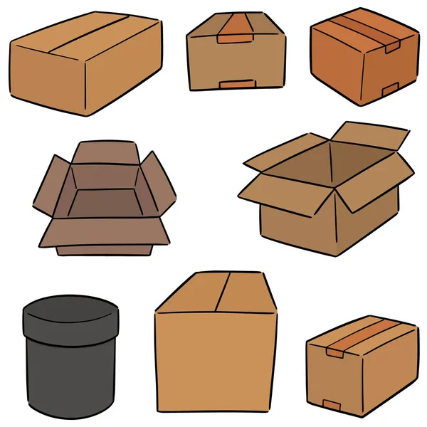 Vector Conjunto Caja — Archivo Imágenes Vectoriales