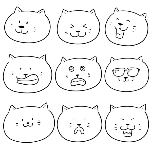 向量集的猫脸 — 图库矢量图片