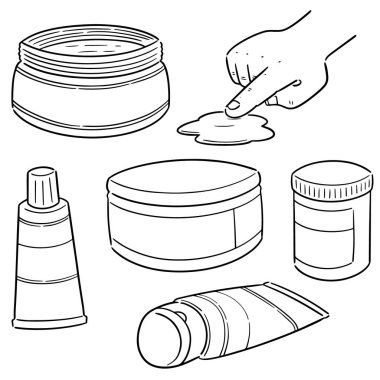 topikal kozmetik ve topikal tıp vektör kümesi