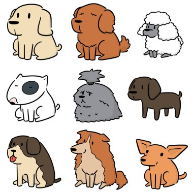 vektör köpek kümesi