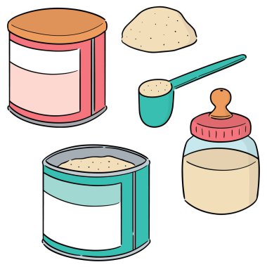 vektör süt tozu kümesi