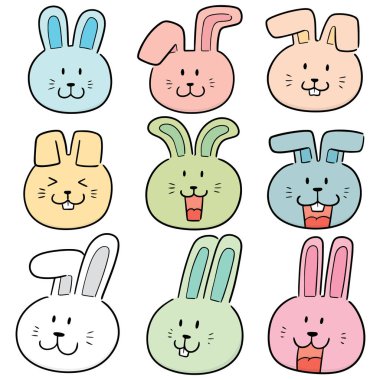 tavşan yüzü vektör kümesi