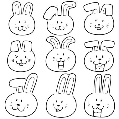 tavşan yüzü vektör kümesi