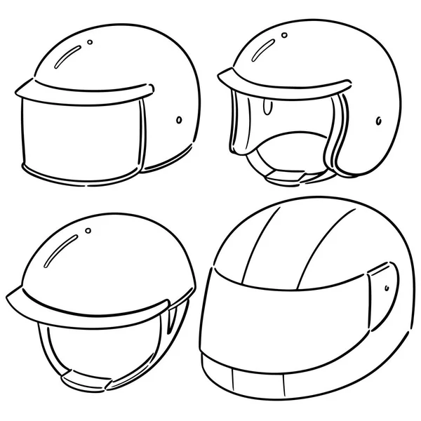 Vektor Set Von Motorradhelm — Stockvektor