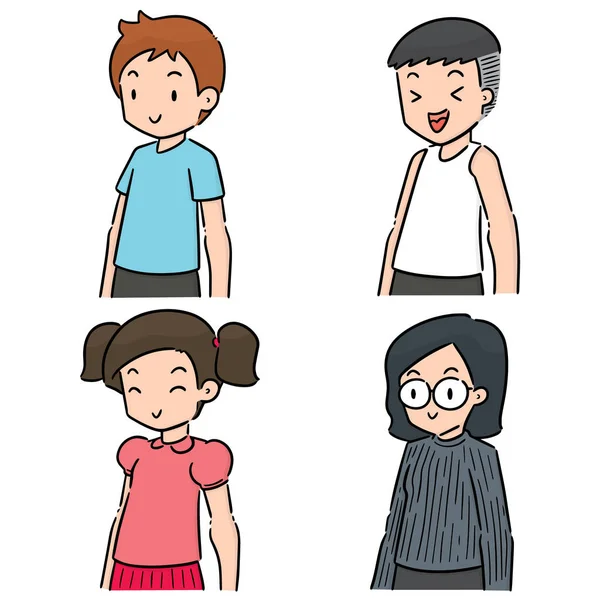 Vector Conjunto Niños — Vector de stock