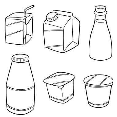 süt ürünü vektör kümesi