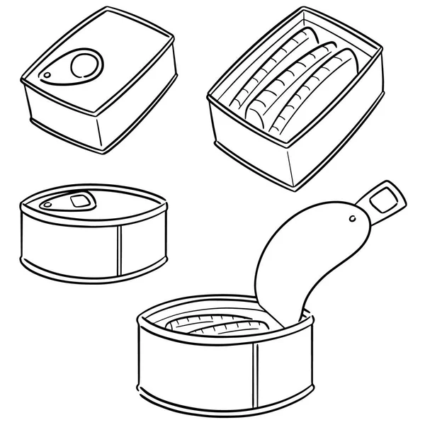 向量集的鱼罐头 — 图库矢量图片